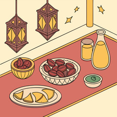 3d-cartoon-iftar-table--dates--juice--samosas