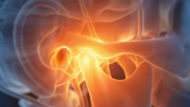 TMJ Joint Anatomy Pain Highlighted in Human Skull X-Ray
