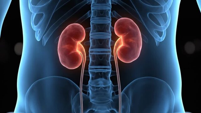 Kidney, Skeleton, and Urinary Tract Anatomy X-Ray View