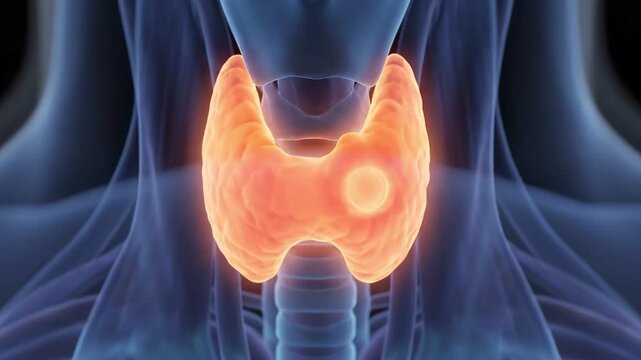 Medical Visualization of Thyroid Gland Showing Tumor or Nodules Anatomy