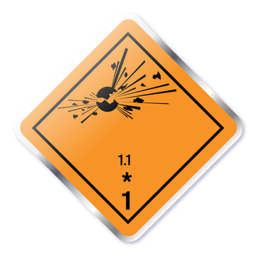 UN Class 1.1 Explosives Transport Hazard Label Icon