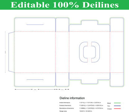Editable 100 percent package box package box template with technical design information