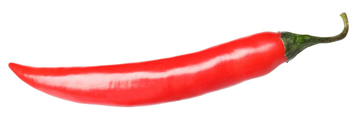 One red chili pepper isolated on white
