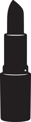 Lipstick Makeup Cosmetic Beauty Product Icon Black Silhouette Isolated on White Background