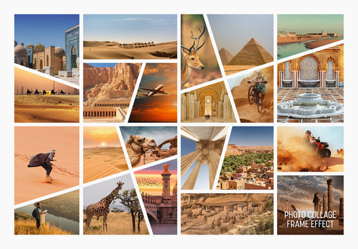 Photo Collage Frame Effect Mockup