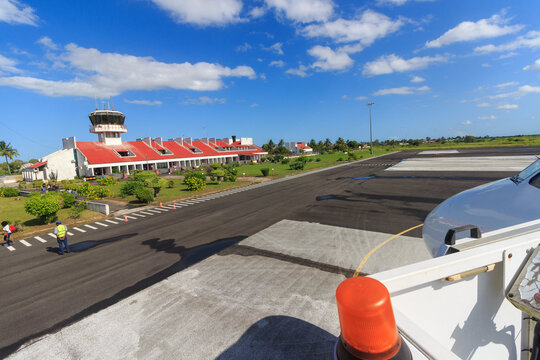 View of Runway from Aircraft at Quelimane Airport in Zambezia Province