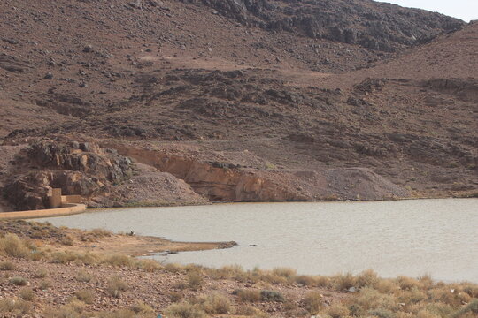 Tizgi Lilan Lake in Ouarzazate, Morocco