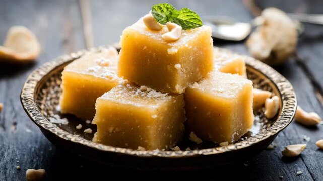 Traditional Indian sweet barfi dessert 