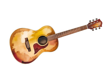 Naklejka premium Vibrant acoustic guitar with colorful design and rich tones