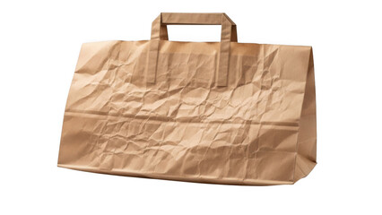 A sturdy brown kraft paper shopping bag with two handles for carrying groceries or items
