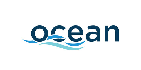 word mark text ocean logo design, wave sea surfing logo graphic icon