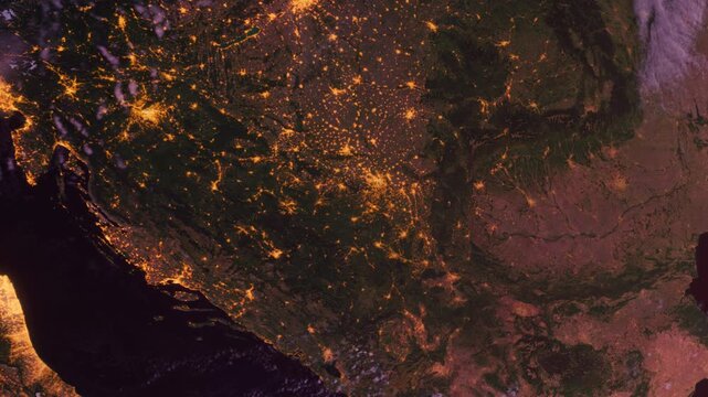 Europe and Balkans from Space. Sunrise. View from Space Orbit. Globe