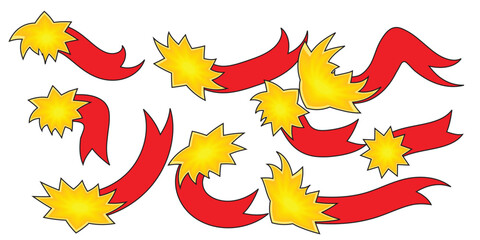 Fire Explosion Burst and Flame Elements Cartoon Effect Vector Illustration © MonoMark Icons