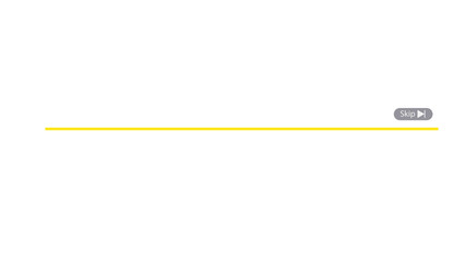 Minimalist yellow line graphic with 'Skip' button and play icon, ideal for video interfaces or web design elements.