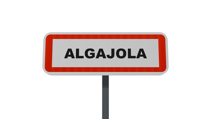 Algajola sign entrance on a transparent background.