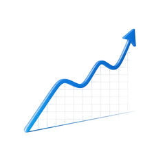 Increasing business trend with upward arrow