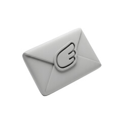 Modern email icon with hand gesture on envelope