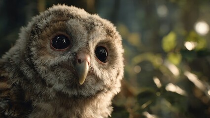 Adorable Owl Fledgling Portrait