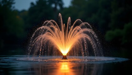 Naklejka premium fountain at night