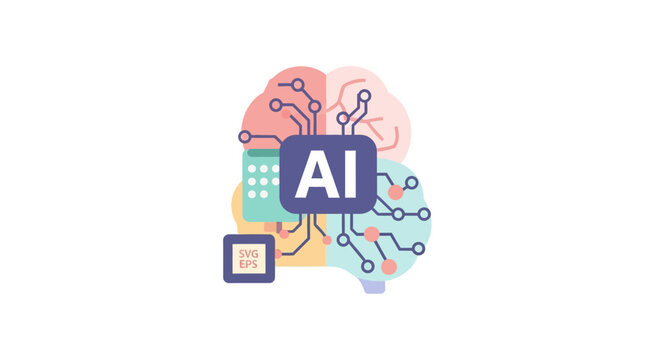 Artificial Intelligence Logo Design Symbol.