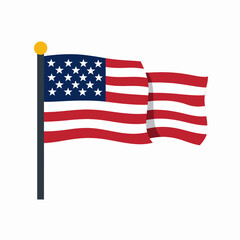 Obraz premium Illustration of a Traditional National Flag with Stars and Stripes Symbolizing Freedom and Unity in a Stylized Graphic Representation of Patriotism and Heritage