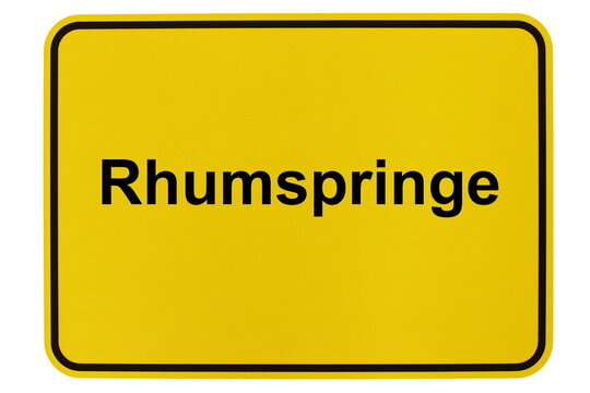 Illustration eines Ortsschildes der Gemeinde Rhumspringe in Niedersachsen	