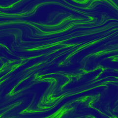 Fototapeta premium Vibrant green liquid plasma energy streams through dark blue Abstract modern digital art patterns wallpaper