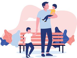  Man and woman with idea - Two people working on coming up with Flat design vector illustration with white background.