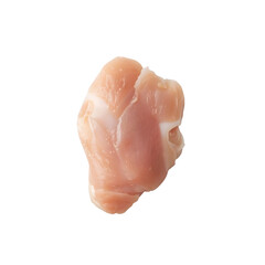 Fototapeta premium Human hand holding fresh raw chicken breast isolated on a white background