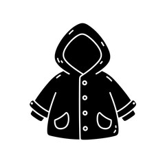 vector illustration of a black and white coat