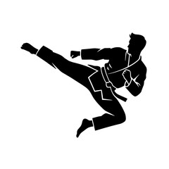 silhouette of a young man