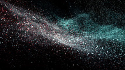 Chalk-like equations floating in a dark void, slowly dissolving into particles