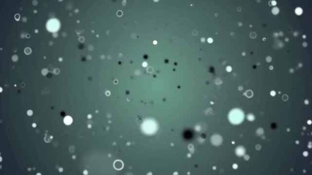 Tiny circular particles drifting controlled random patterns muted tones soft focused cinematic surreal ethereal ambience cascading softly glowing futuristic abstract unique style