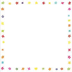 Obraz premium a cute border with colorful stars drawn in the corners of an empty white page a simple drawing style with simple lines colorful and cute on a white background with no