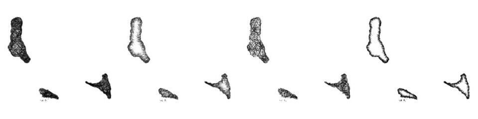 Fototapeta premium Sketch Comoros map design set