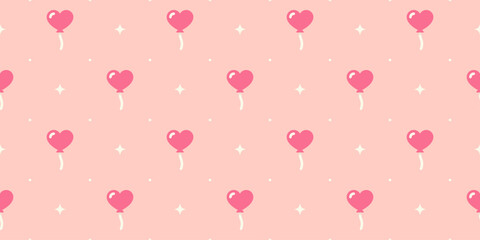 Heart Balloon Seamless Pattern Valentine Background