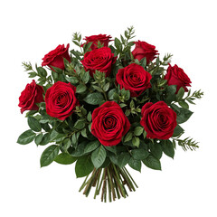 Roses Arranged in a Bouquet With Green Leaves in a Simple Setting for Gifting on Special Occasions