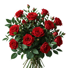 Obraz premium Roses Arranged in a Bouquet With Green Leaves in a Simple Setting for Gifting on Special Occasions