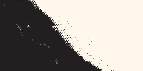 Abstract Vintage Halftone Hexagon Background. Abstract halftone background featuring hexagon and dot patterns with a vintage, distressed texture on a light beige surface.