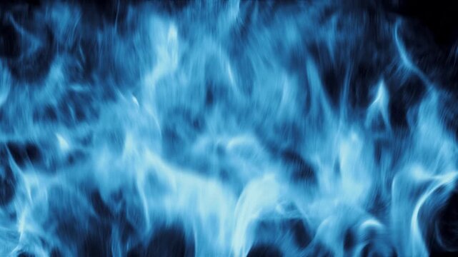 Fire Flames Background Loop Animation &ndash; Blue Electric Burning Fire Texture