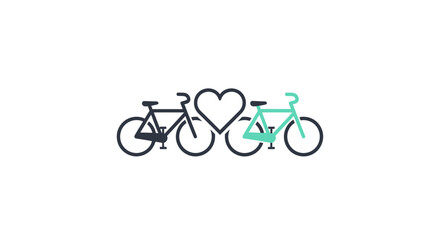 Obraz premium Bicycles in Love Symbol Design.