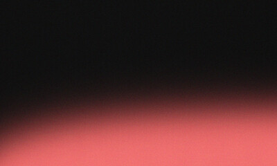Fototapeta premium Abstract grainy background features a dramatic vertical color transition from deep black at the top fading smoothly into a vibrant reddish-pink hue below.