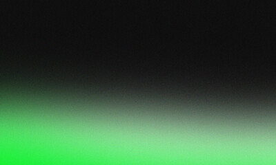 Fototapeta premium Striking abstract background featuring a vibrant neon green to deep black gradient with noticeable film grain texture overlaying the surface.