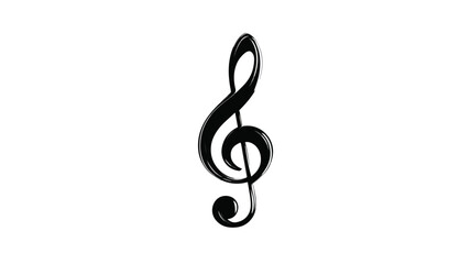 Elegant Treble Clef Icon Black Silhouette for Music Enthusiasts