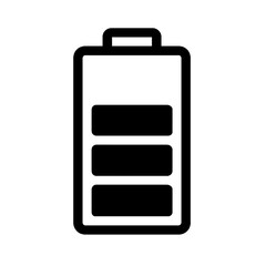 Battery Level Indicator Vector Icon - Energy Charge Status for Mobile Technology, Power Supply, Electronic Device Performance, and Interface Graphic Design.