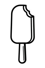 Bitten Ice Cream Bar Vector Icon - Delicious Frozen Dessert Popsicle on a Stick, Sweet Summer Snack Symbol for Food Branding, Menu Design, and Confectionery Graphics.