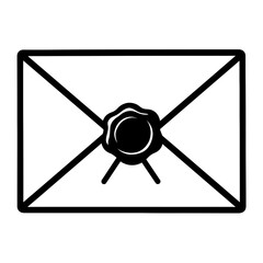Classic Envelope with Wax Seal Vector Illustration - Vintage Correspondence Symbol, Secret Letter Icon, and Formal Invitation Design Element