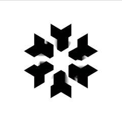 A professional vector logo design inspired by an asterisk clean geometric shapes with balanced symmetry minimal and modern designed in the style of Adobe Illu