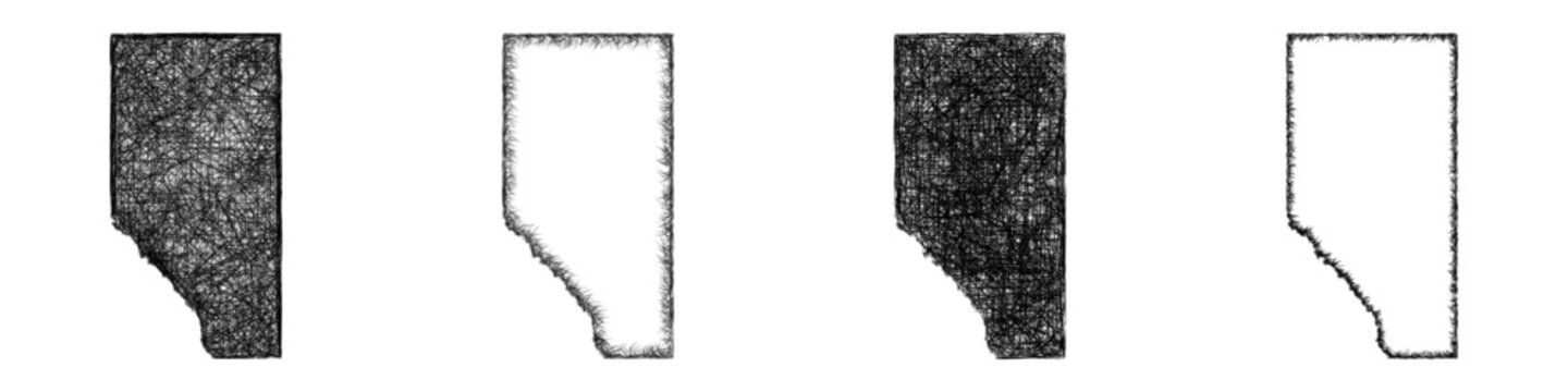 Sketch Alberta map design set