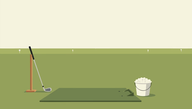 Golf course with equipment for practice.